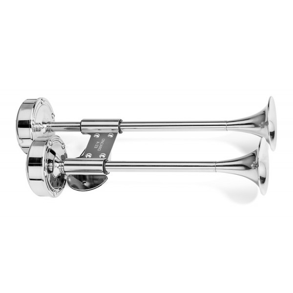 Deluxe All Stainless Steel Shorty Dual Trumpet - 12V